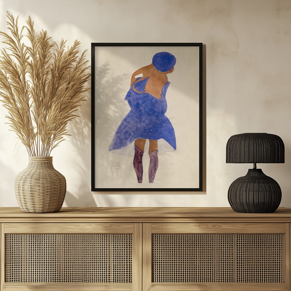 Standing Girl, Back View 1908 Poster och Canvastavla