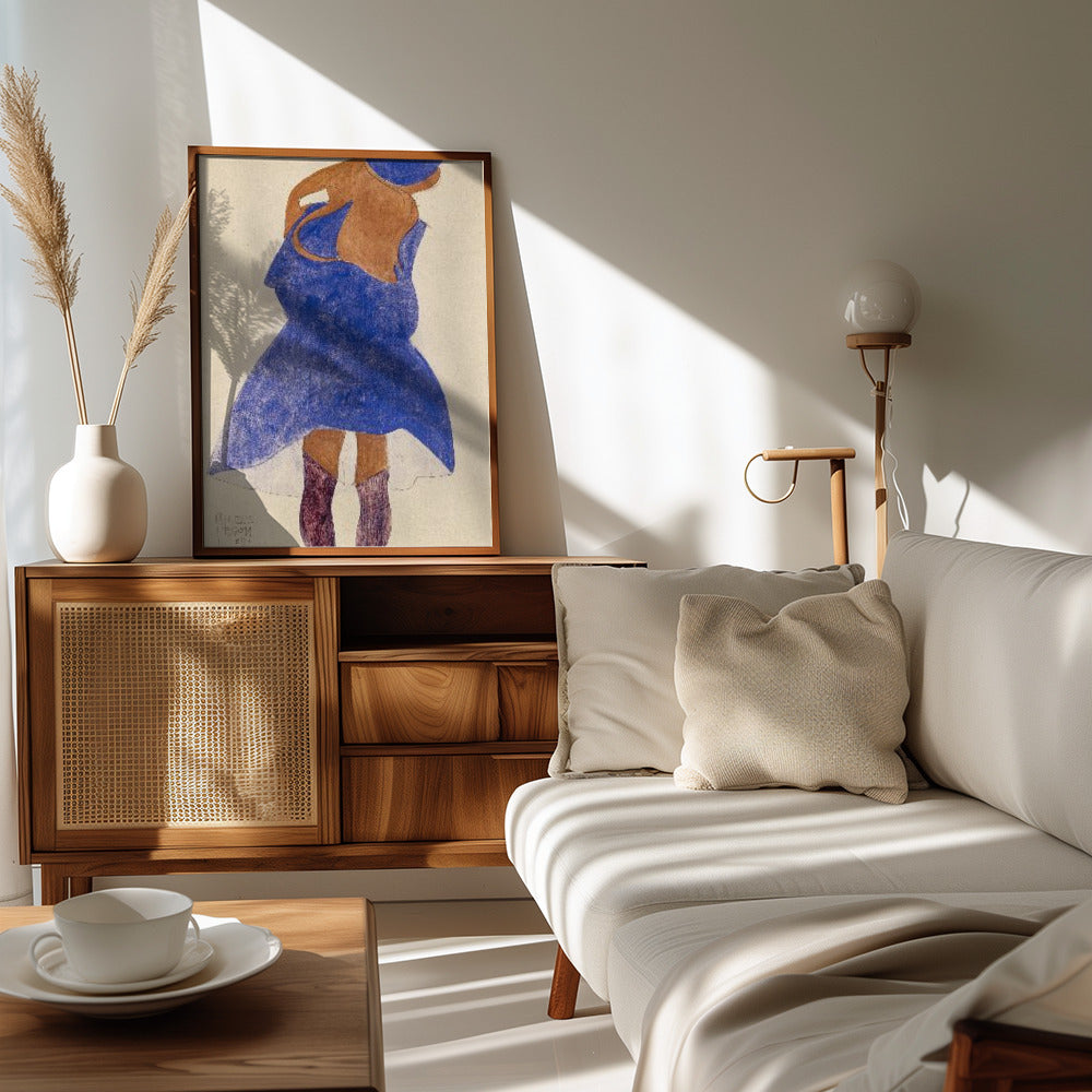 Standing Girl, Back View 1908 Poster och Canvastavla