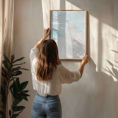 Modern Blue Horizon Abstract Painting Poster och Canvastavla