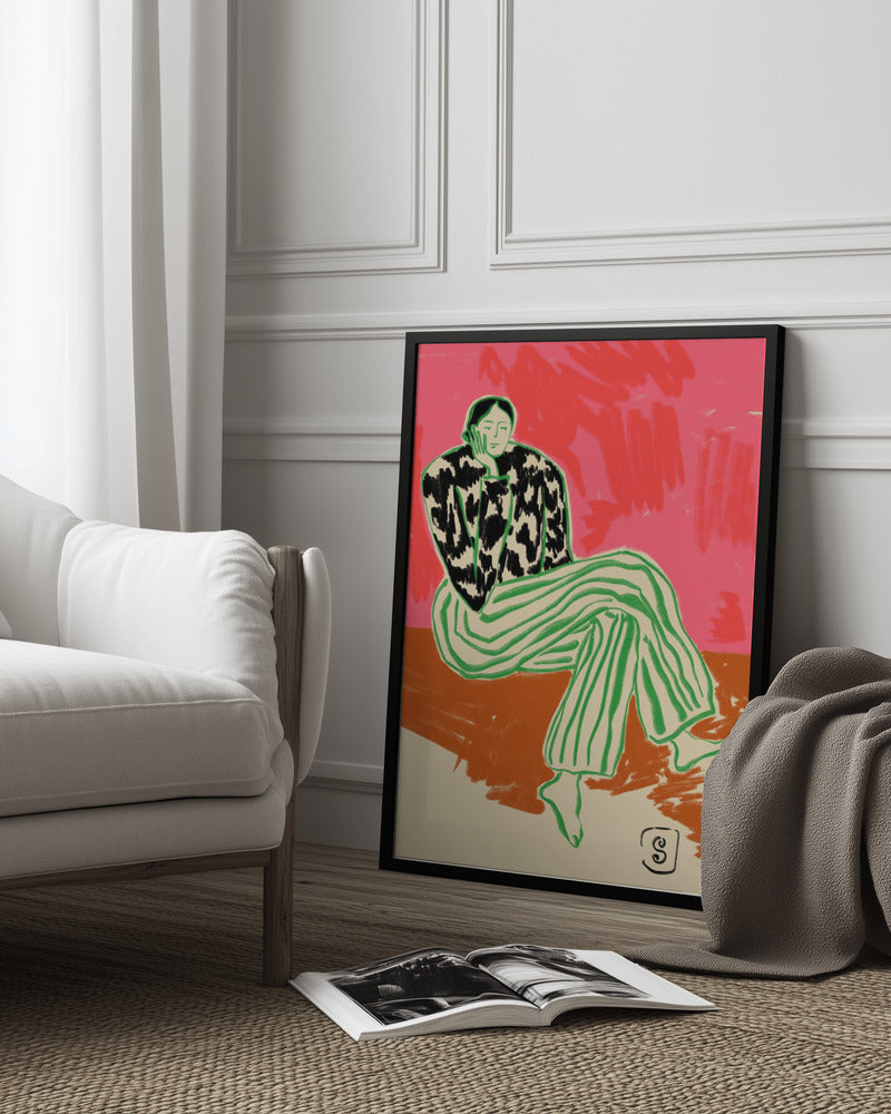 Calm Woman Portrait Poster och Canvastavla