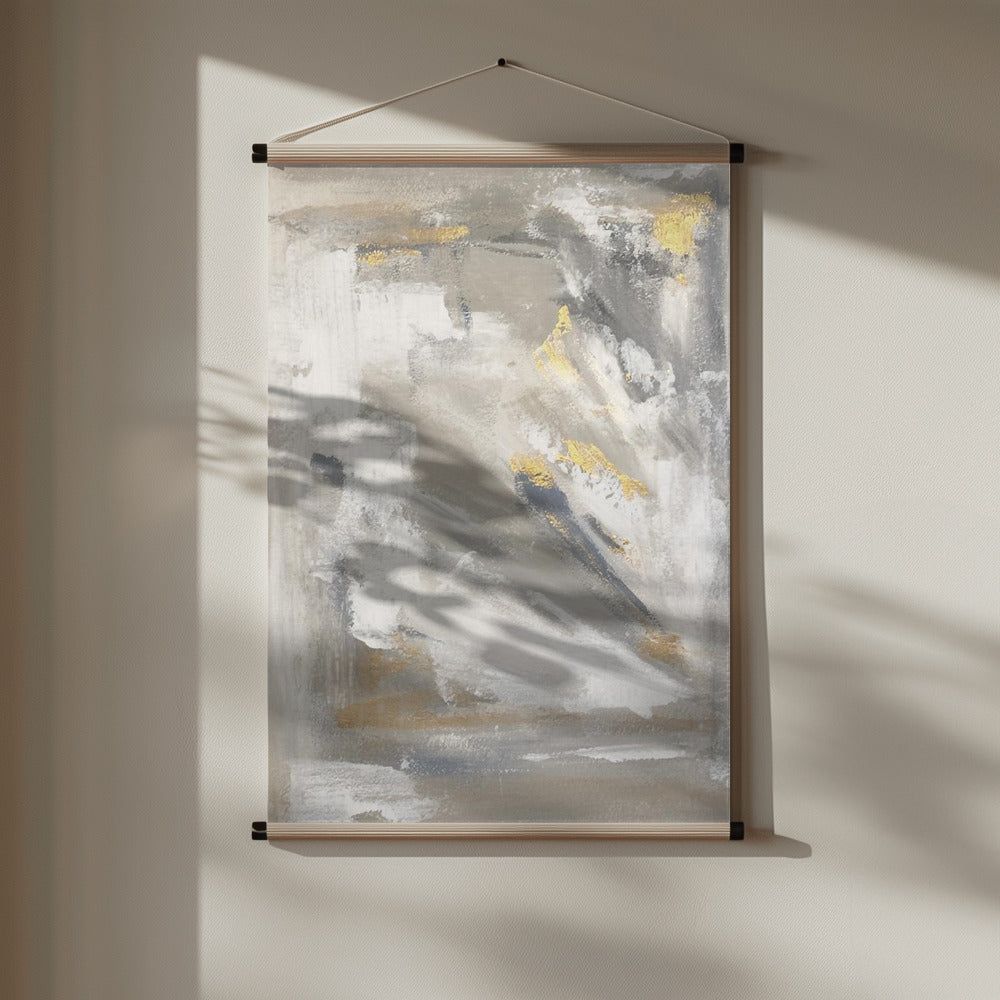 Gilded Momentum Abstract Poster och Canvastavla