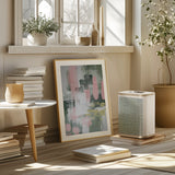 Pink On Green 1 Poster och Canvastavla