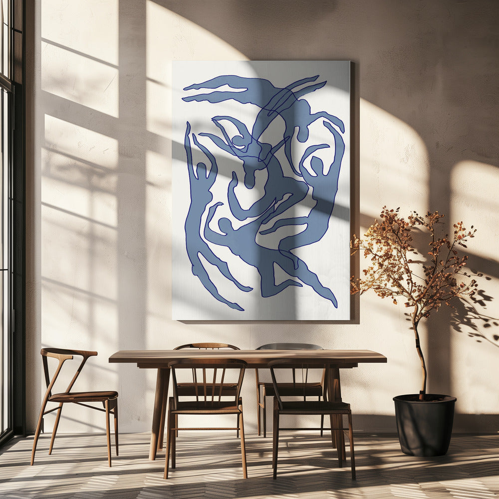 Swimmers Blue Poster och Canvastavla