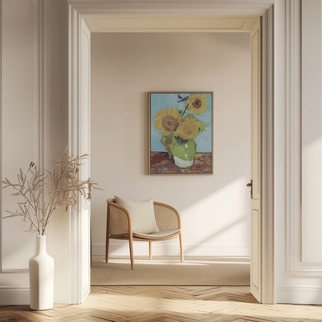 Vase With Three Sunflowers Poster och Canvastavla