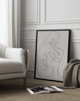 Woman Lines Black Poster och Canvastavla
