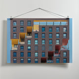 Yellow-red in wall Poster och Canvastavla
