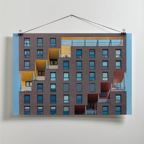 Yellow-red in wall Poster och Canvastavla