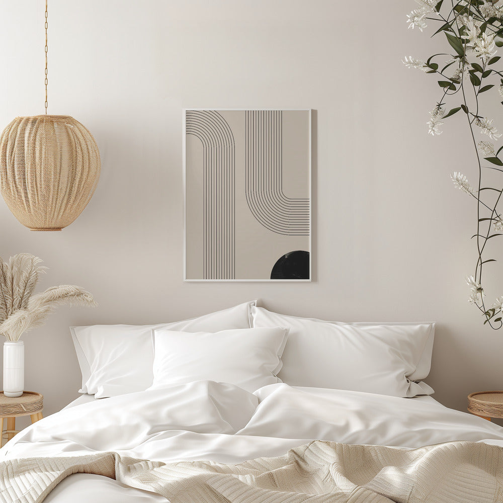 Black Minimal Line Art Poster och Canvastavla