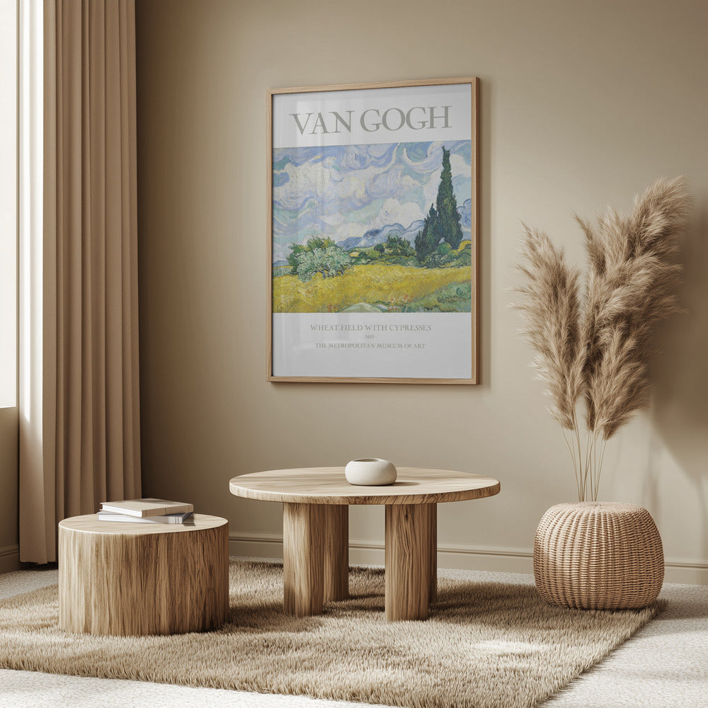 Wheat Field With Cypresses Poster och Canvastavla