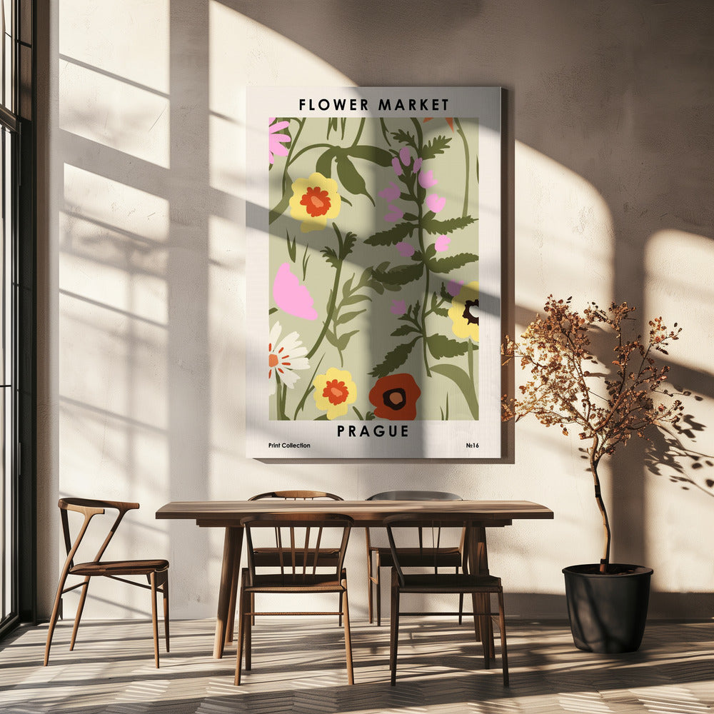 Flower Market Prague Poster och Canvastavla