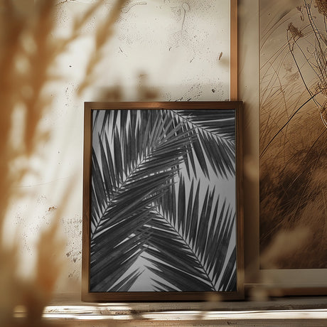 Palm Leaf Black & White III Poster och Canvastavla