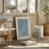 Woodblock Print Blue Poster och Canvastavla