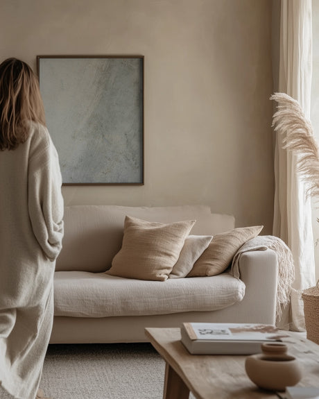 Beige Texture V Poster och Canvastavla