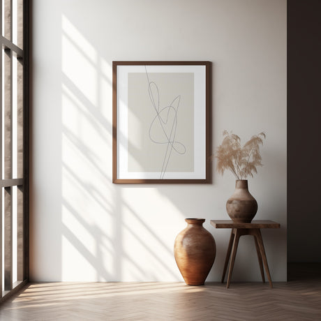Beige Abstract Poster och Canvastavla