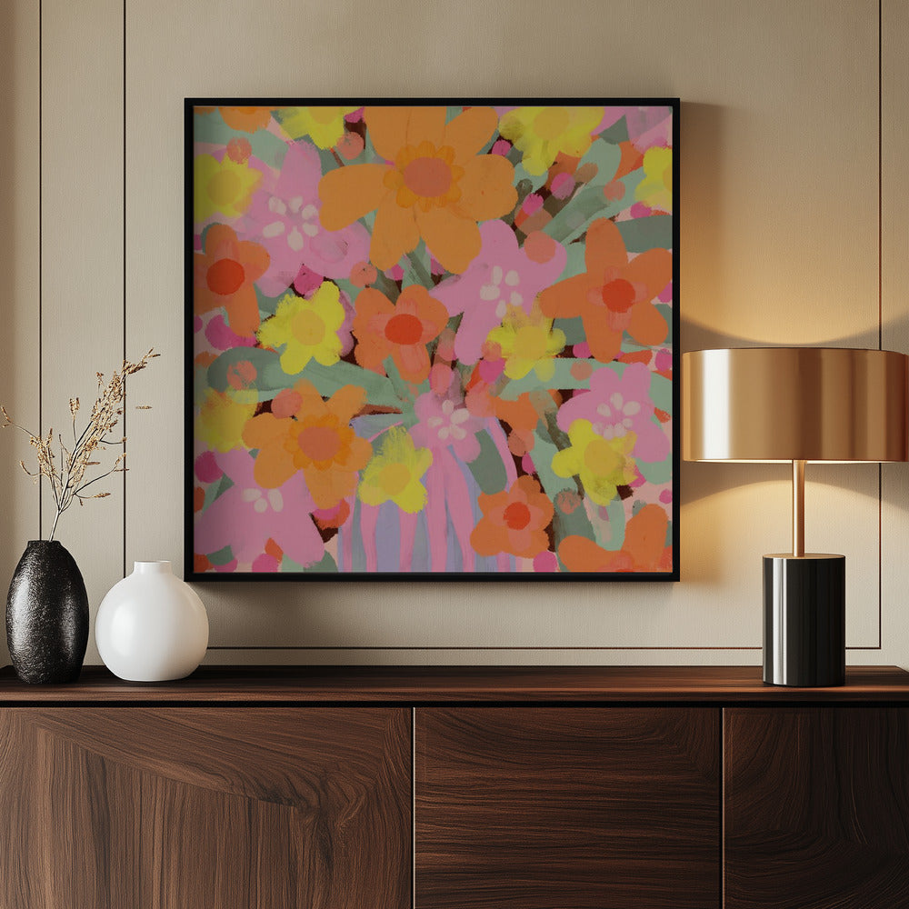 Neon Bouquet Poster och Canvastavla