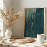 Dark teal scratched texture Transformative Teal Poster och Canvastavla