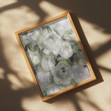 Sady painterly florals in green Poster och Canvastavla