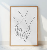 Holding Hands Lines Poster och Canvastavla