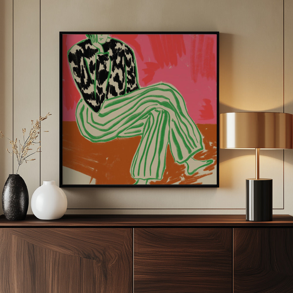 Calm Woman Portrait Poster och Canvastavla
