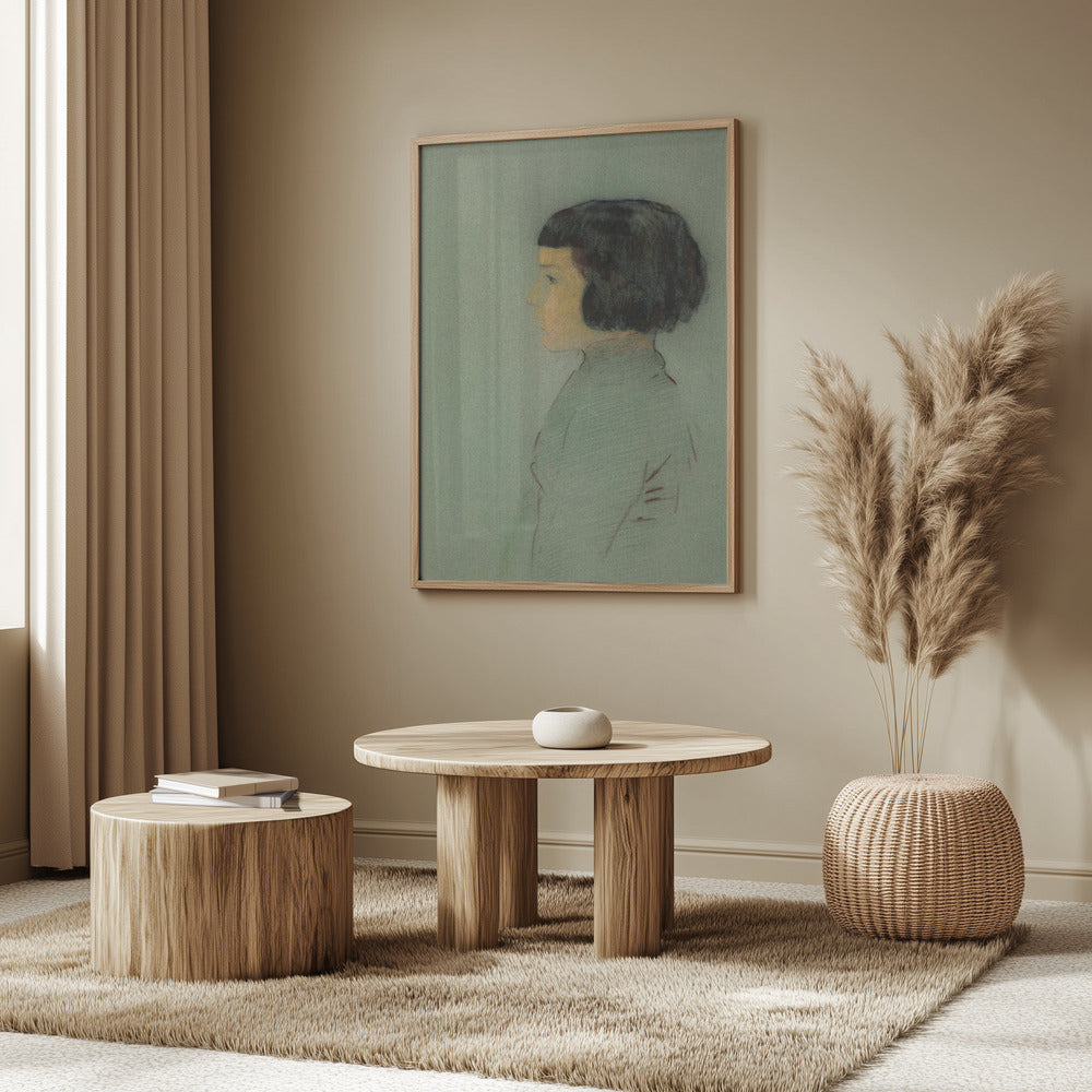 Young Woman In Profile Poster och Canvastavla