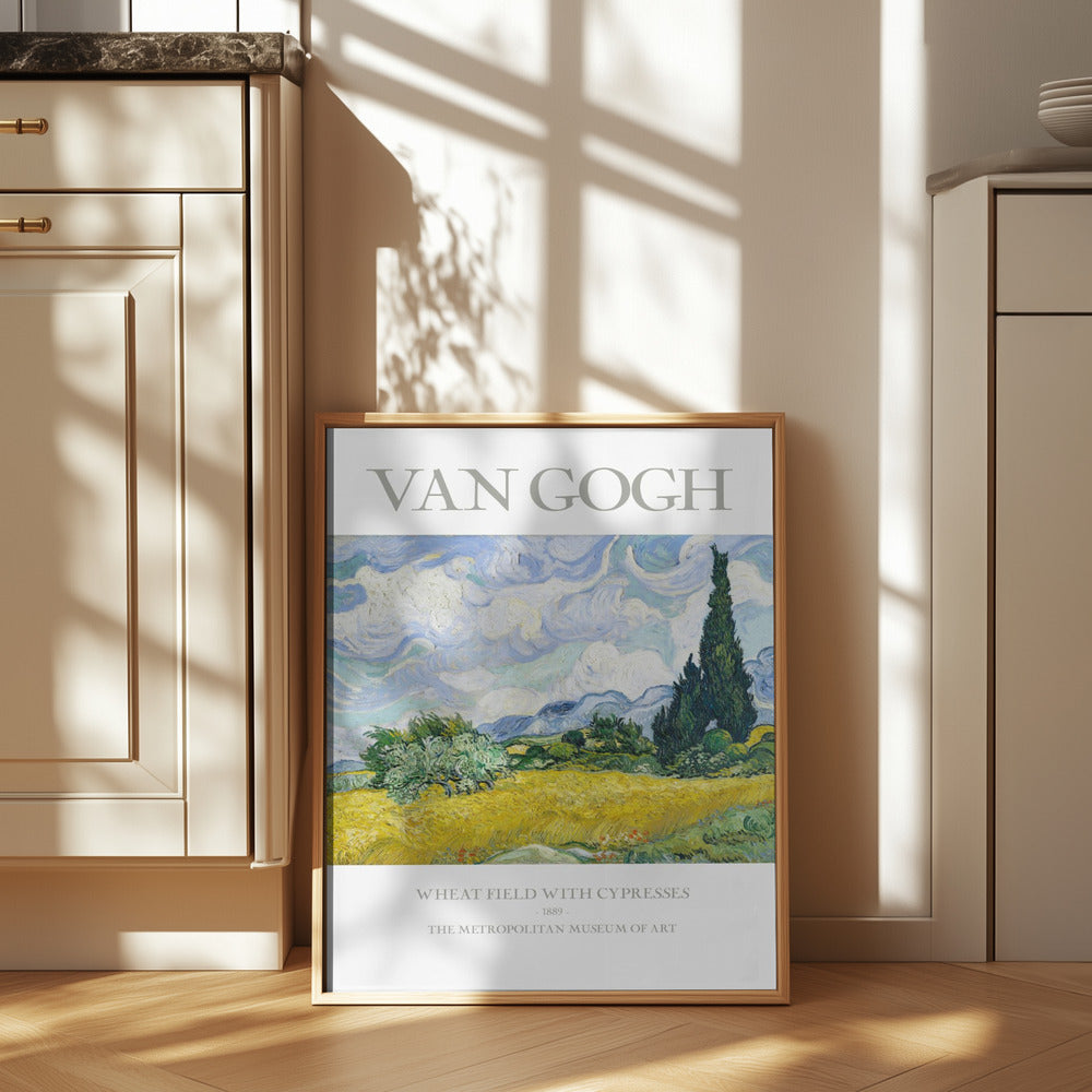 Wheat Field With Cypresses Poster och Canvastavla