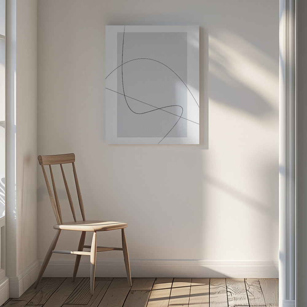 Gray Abstracta Poster och Canvastavla