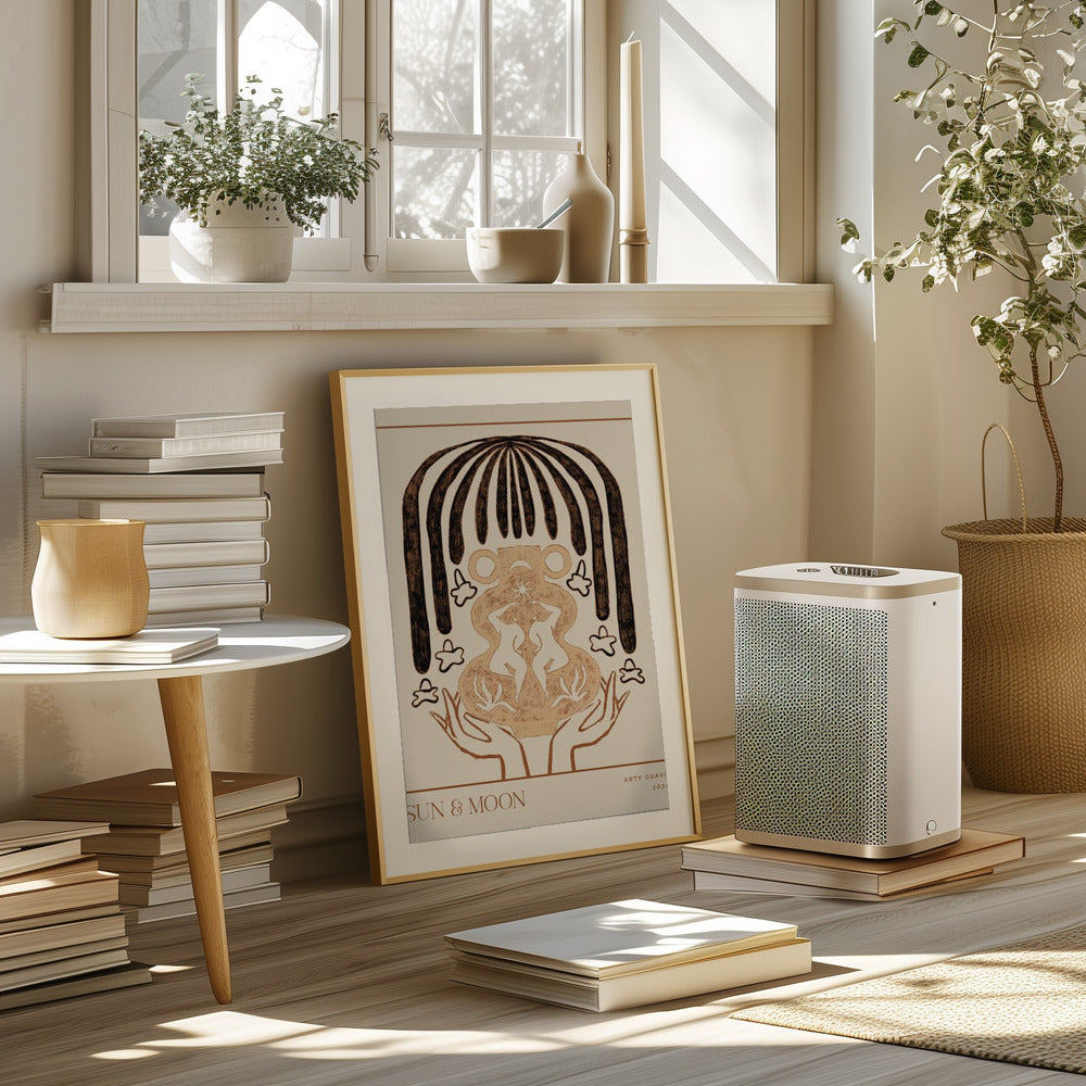 Vessel Collection : Sun & Moon (LineArt) Poster och Canvastavla