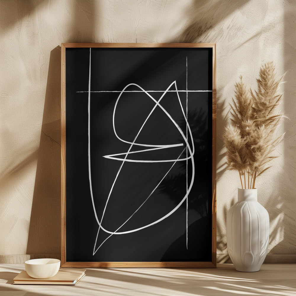 BW Lines Poster och Canvastavla