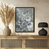 Nuria bouquet of peonies in teal and green Poster och Canvastavla