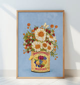 Flowers In a Vinatge Tea Can Poster och Canvastavla
