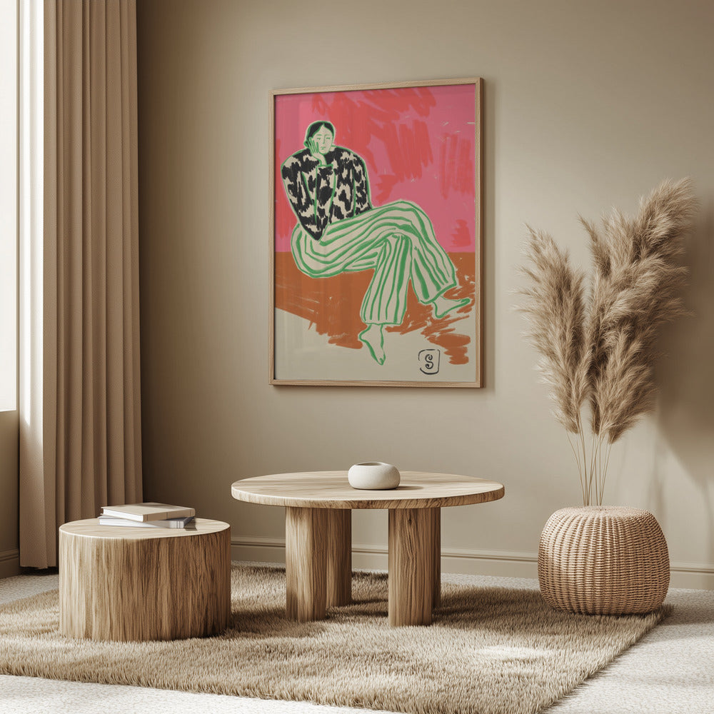 Calm Woman Portrait Poster och Canvastavla