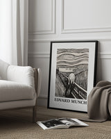 Skriet- The Scream - Monochrome Version Poster och Canvastavla