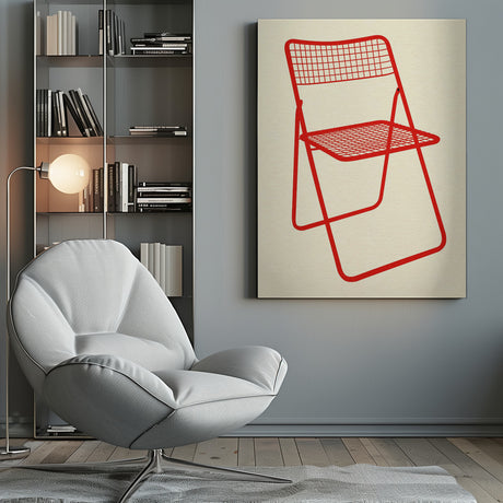 Ted Net Chair Red Poster och Canvastavla