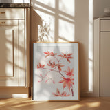 Branch of Momiji Maple Tree With Leaves and Seeds During 1870–1880 Poster och Canvastavla