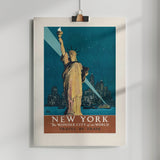 New York, the Wonder City of the World Travel By Train (1927) Poster By Adolph Treidler Poster och Canvastavla
