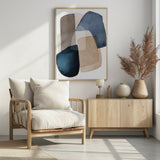 Blue Brown Blocks Poster och Canvastavla