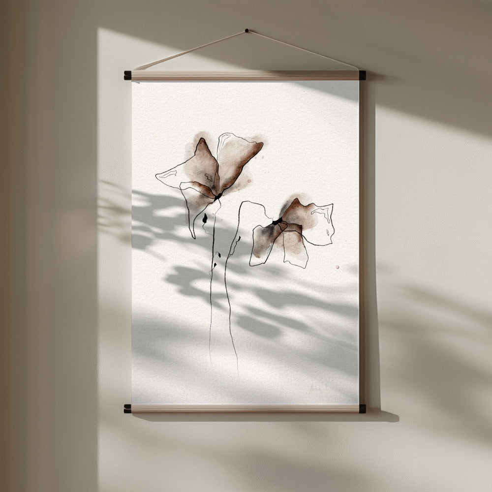 FUNKY FLOWERS digital watercolor painting Poster och Canvastavla