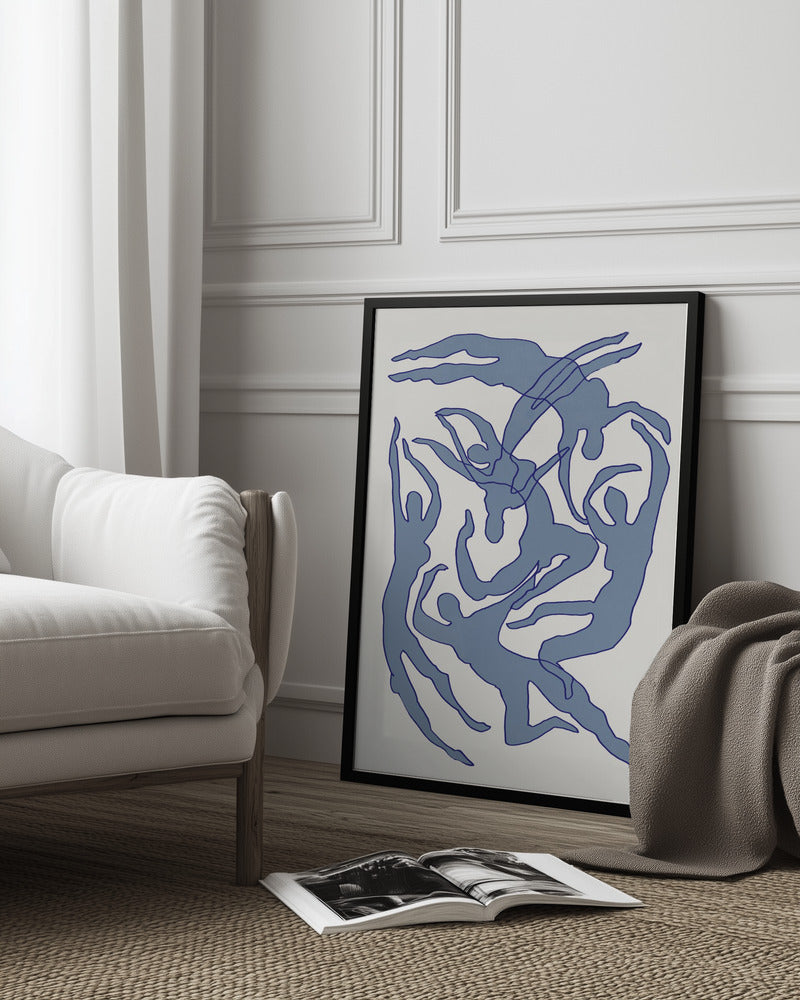 Swimmers Blue Poster och Canvastavla