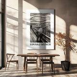 Skriet- The Scream - Monochrome Version Poster och Canvastavla