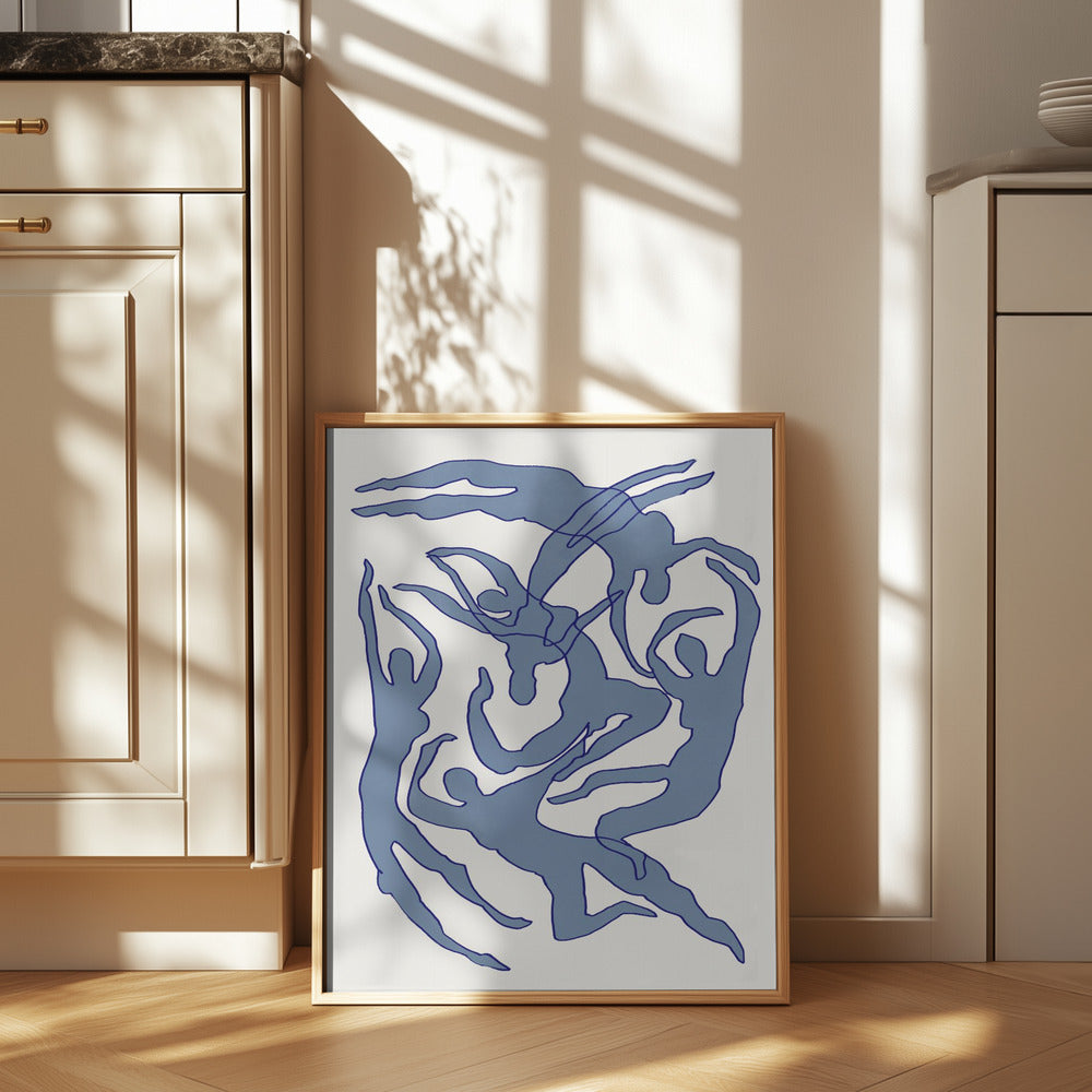 Swimmers Blue Poster och Canvastavla