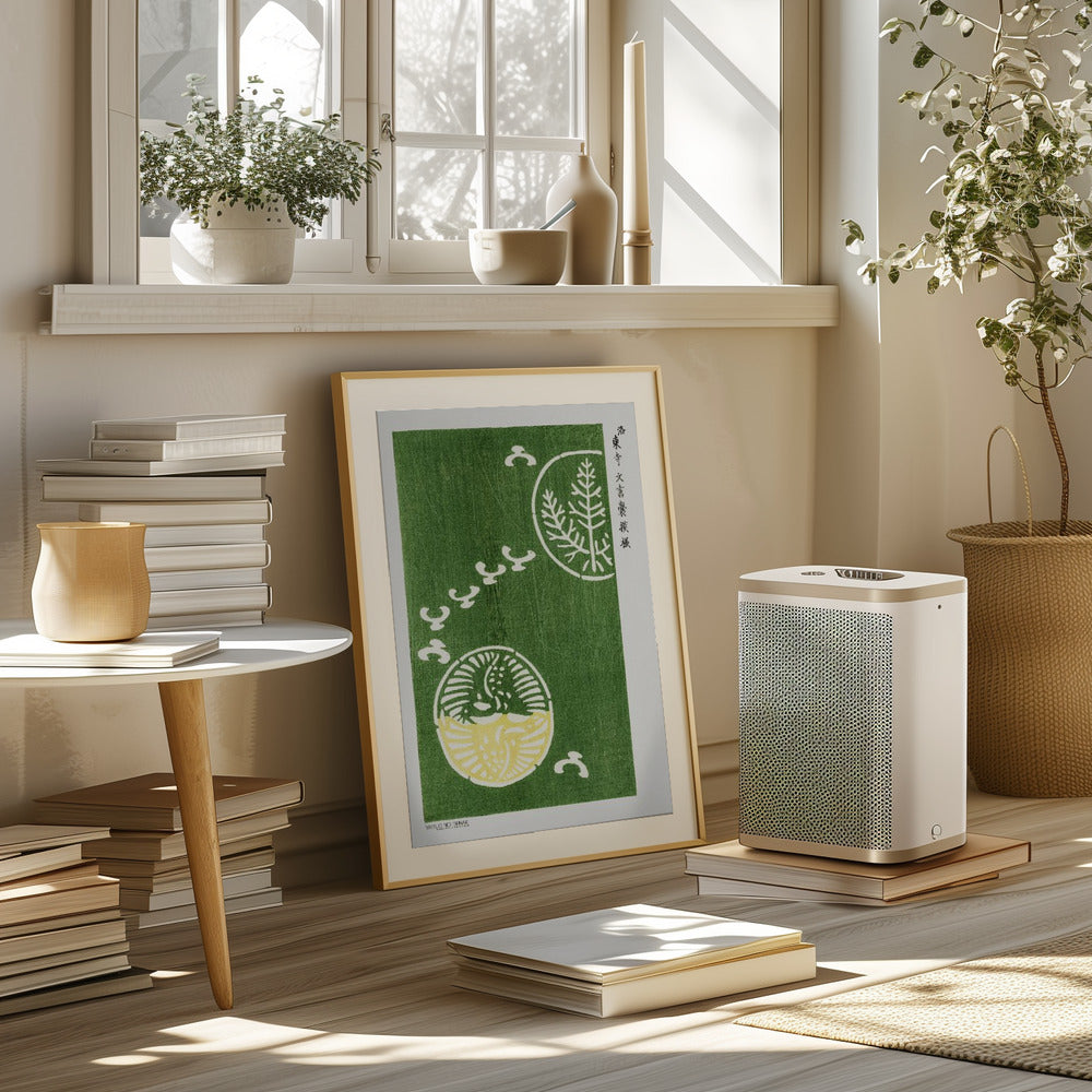 Woodblock Print Green Poster och Canvastavla