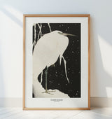 Heron In The Snow Poster och Canvastavla