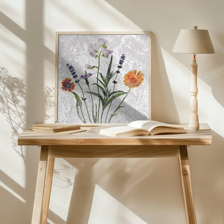 frozen garden flowers Poster och Canvastavla