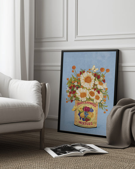 Flowers In a Vinatge Tea Can Poster och Canvastavla