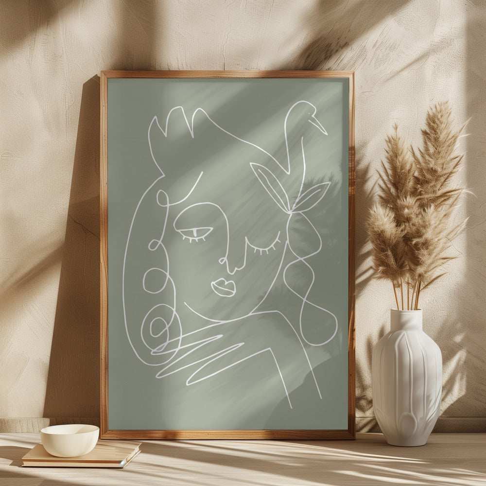 Woman Green Poster och Canvastavla