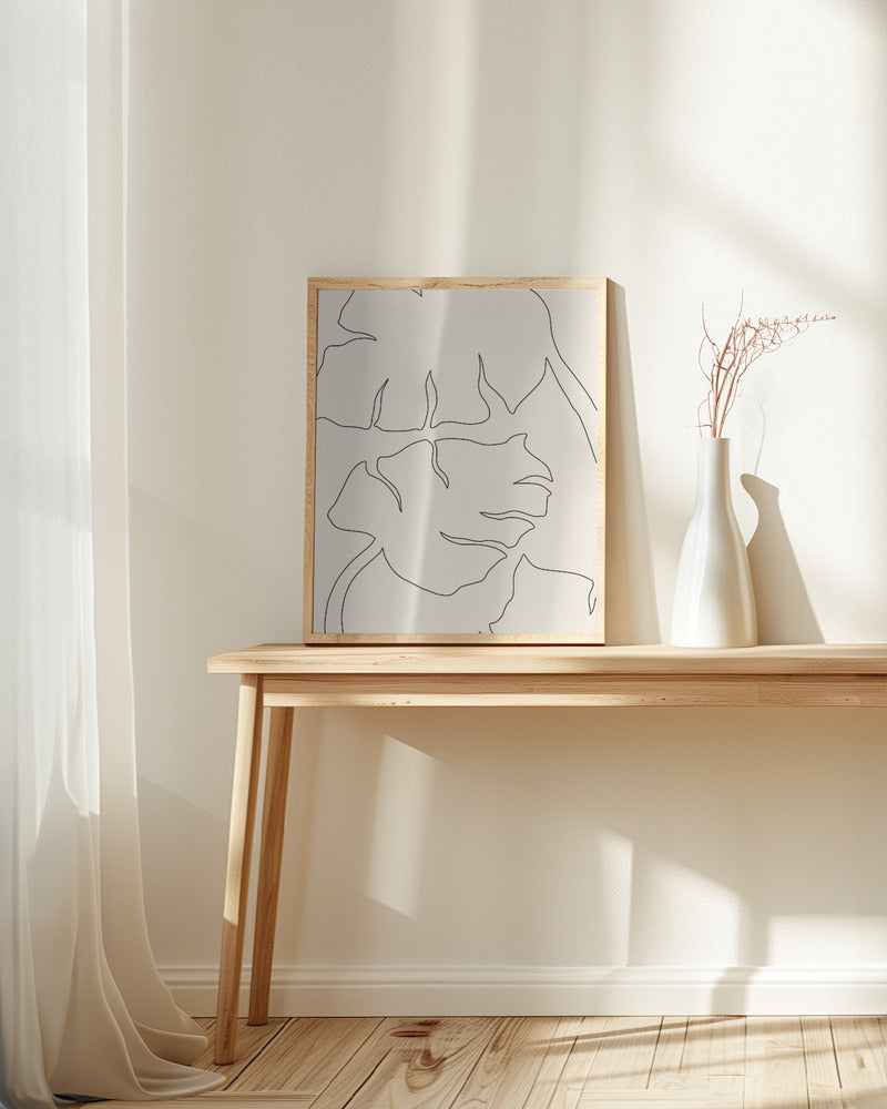 Monstera Outline Poster och Canvastavla