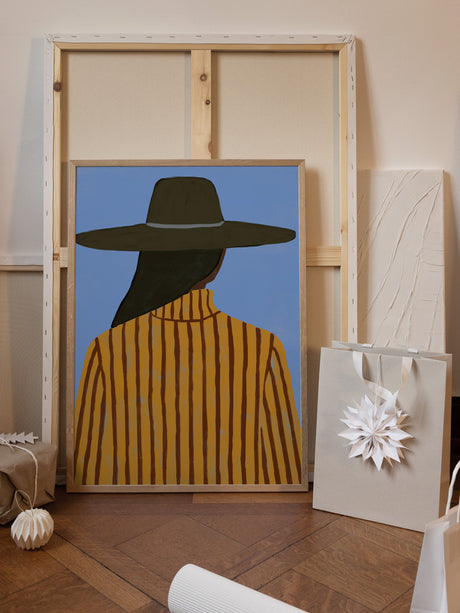 Modern Woman with Hat Poster och Canvastavla