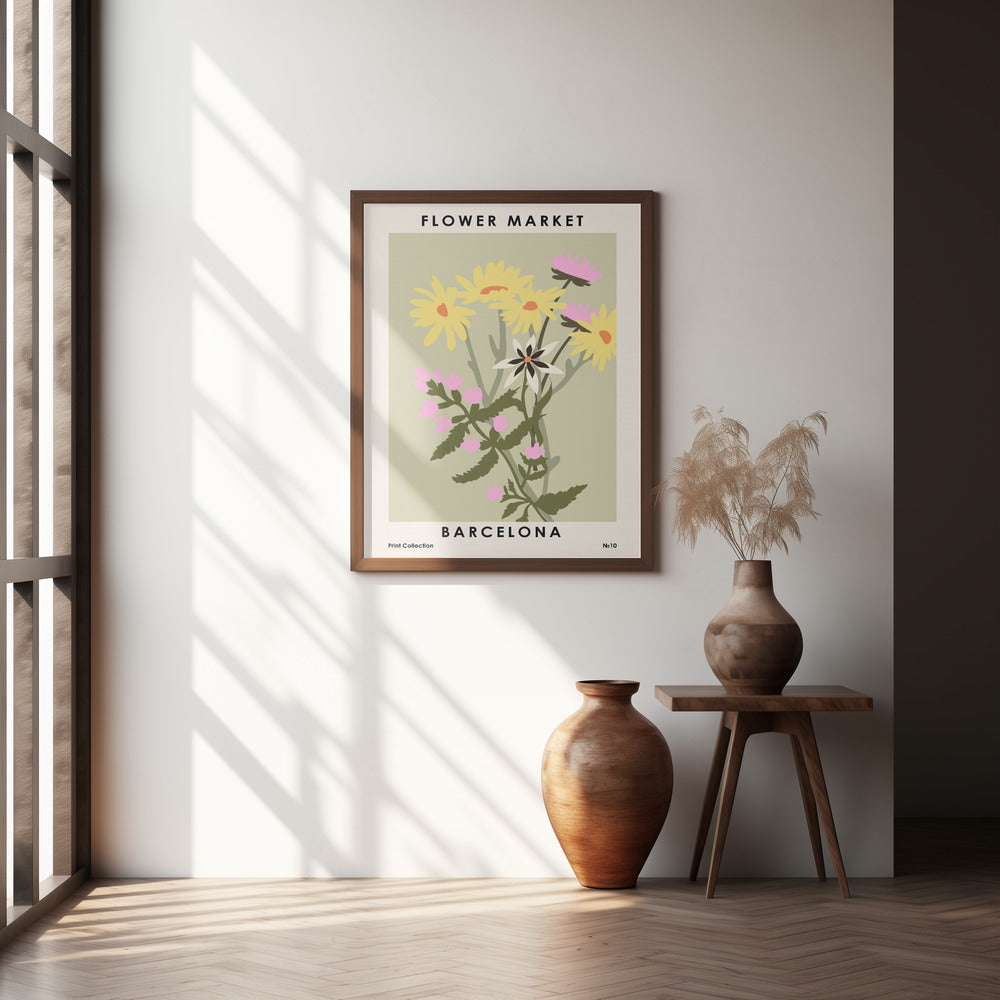 Flower Market Barcelona Poster och Canvastavla