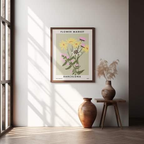 Flower Market Barcelona Poster och Canvastavla