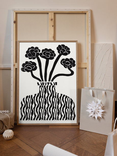 Vase and Flowers 03 Theprintablestudio 24x32inch Poster och Canvastavla
